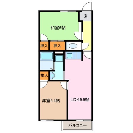 アメニティ亀山2 Ｄ棟の物件間取画像